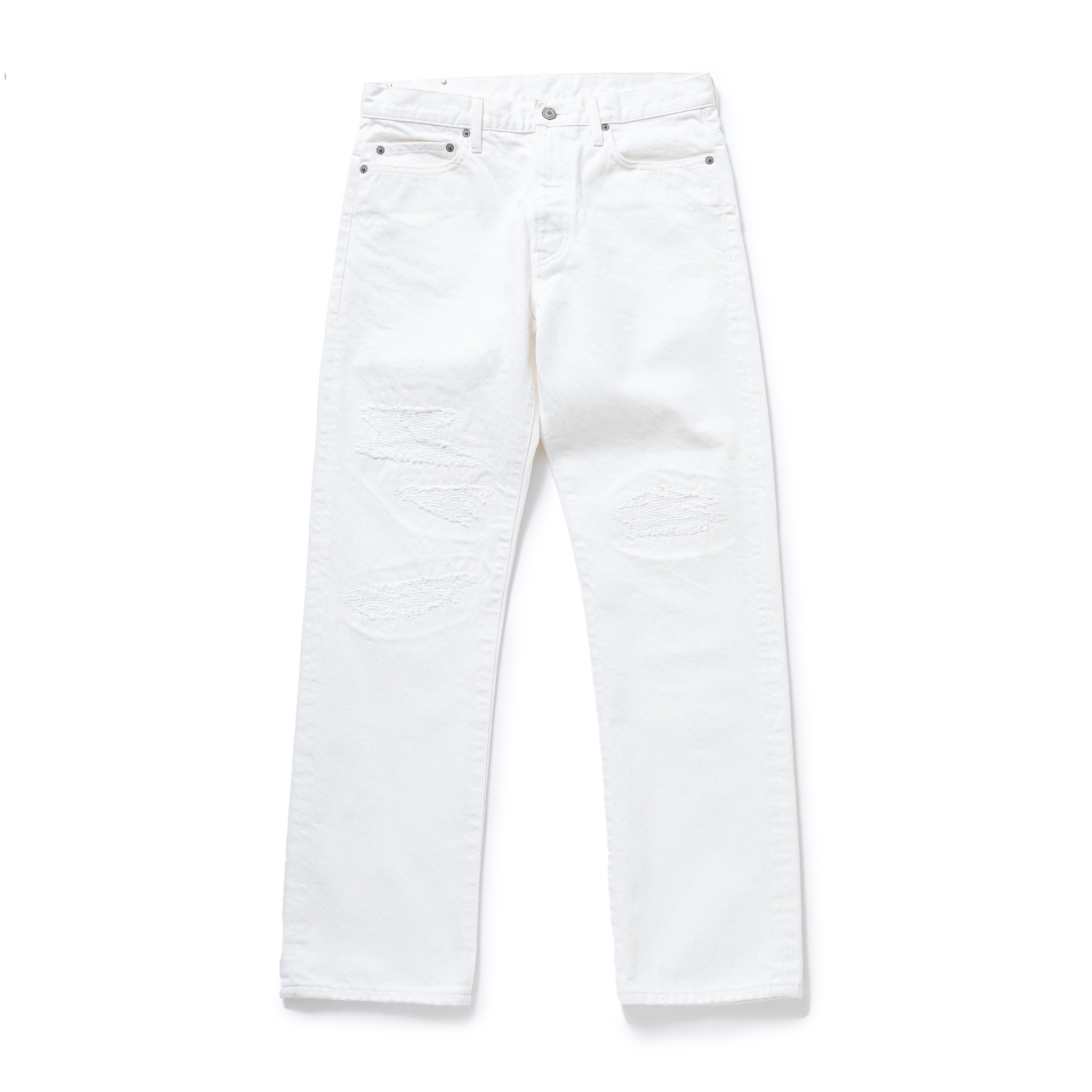 RATS(bc) / WHITE CRASH DENIM PANTS STRAIGHT