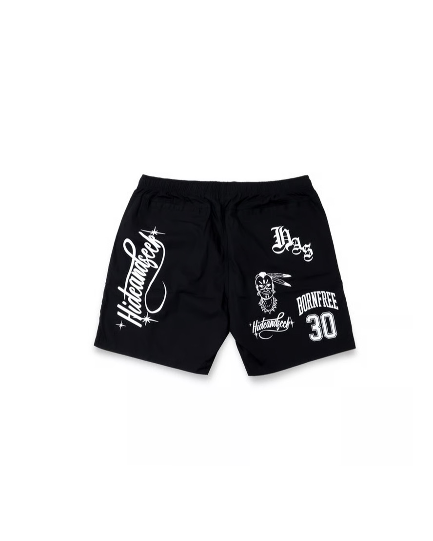 HIDE&SEEK(nChAhV[N) / Cursive Logo Beach Shorts