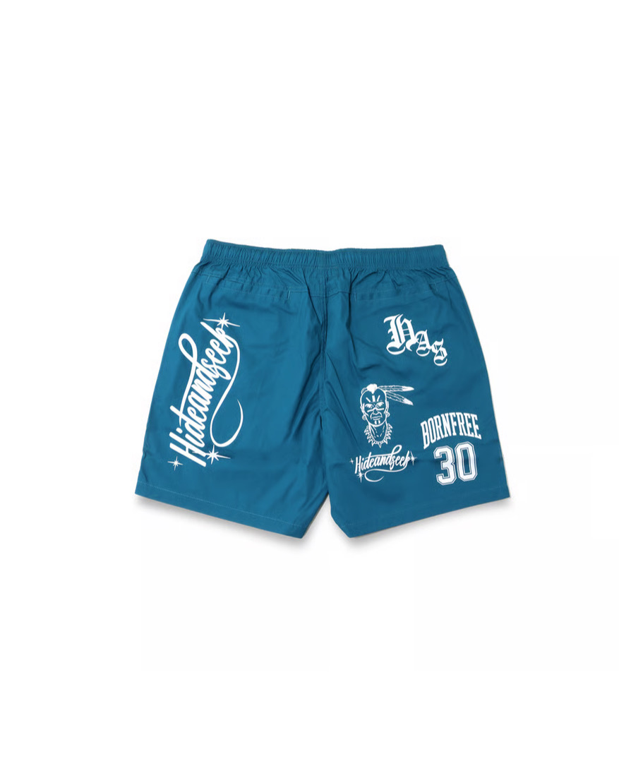 HIDE&SEEK(nChAhV[N) / Cursive Logo Beach Shorts