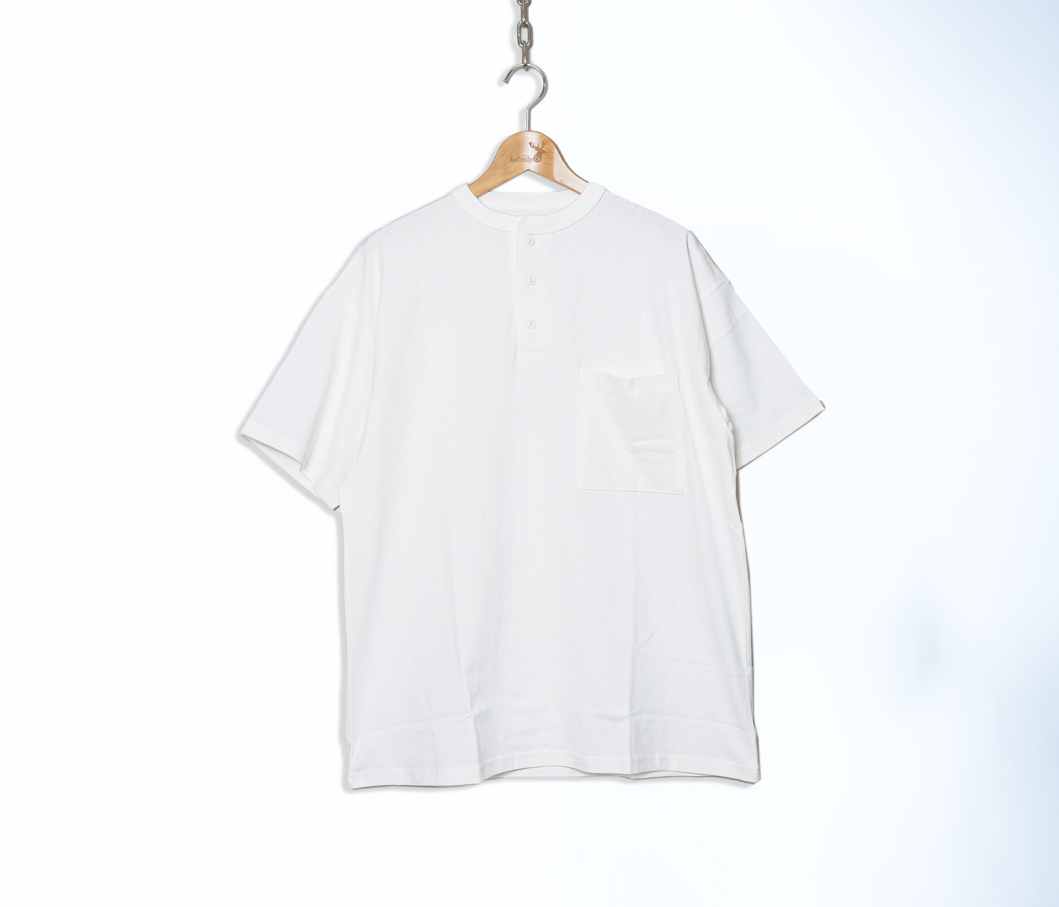ANDFAMILYS(Aht@~[Y) / Heavy Henley Neckline Tee -Loose Fit-